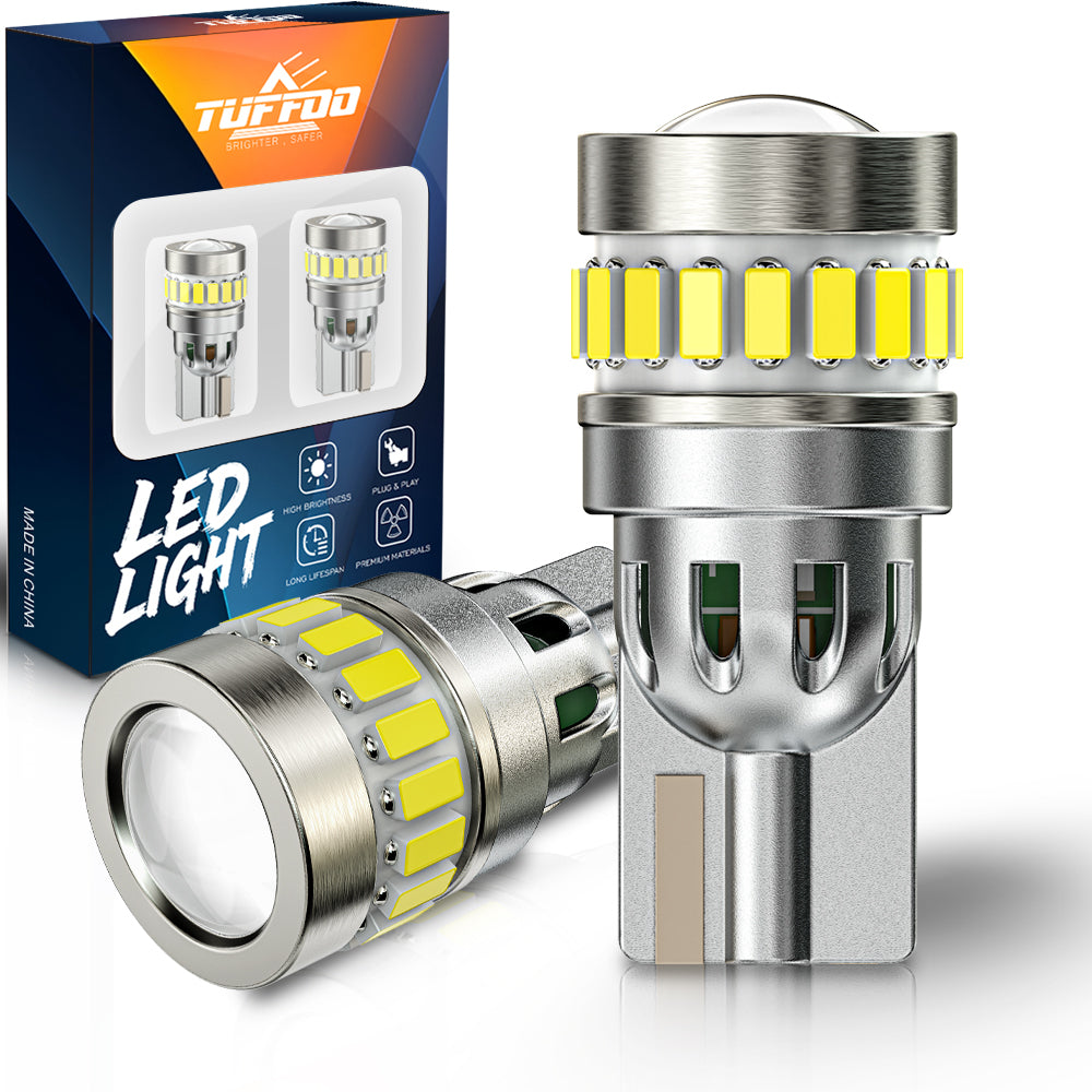 TUFFOO LED Car Bulbs W5W T10 12V Lemon Yellow Light