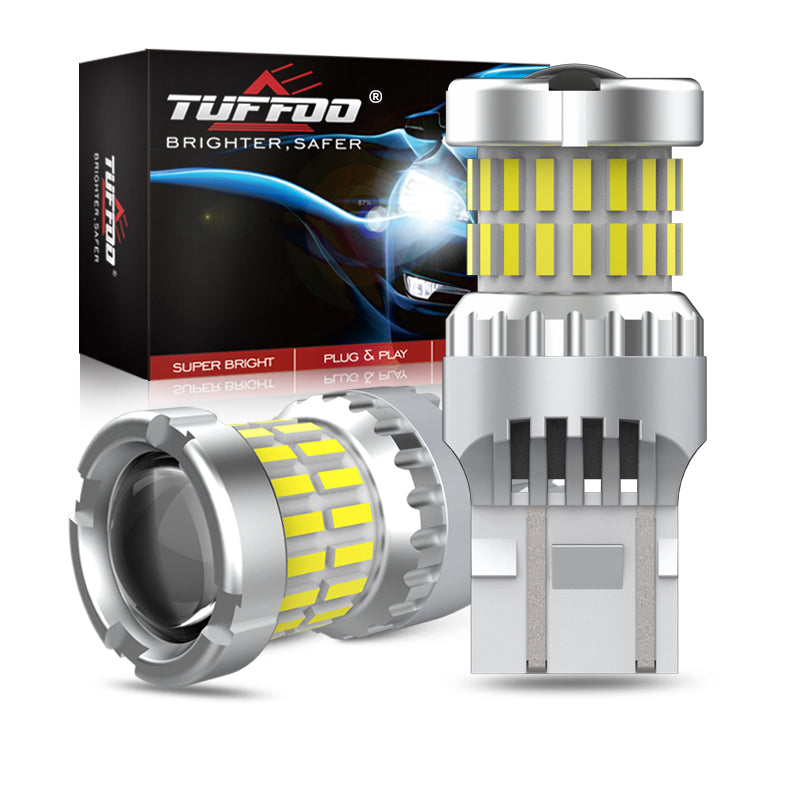 TUFFOO 2PCS 7443 7440 T20 W21W LED Bulb For Car Reverse Light Backup Signal Light - 6000K White DC12V