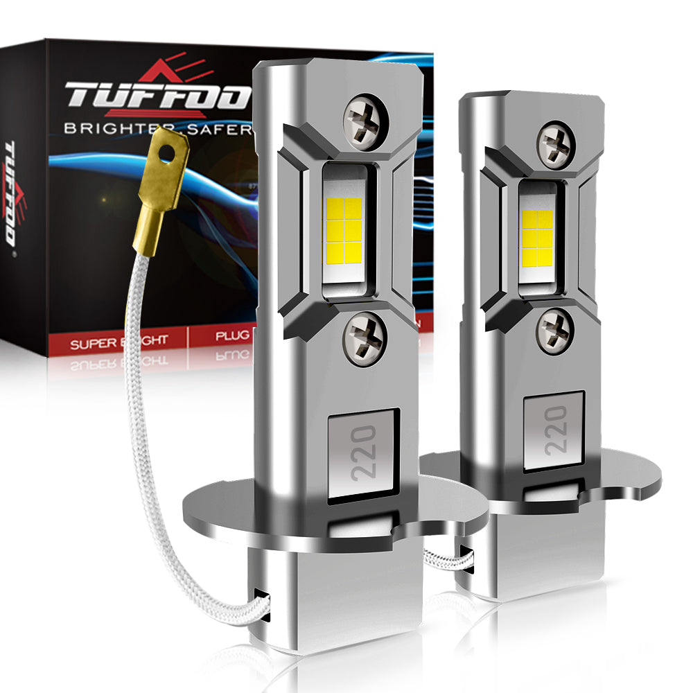 TUFFOO H3 LED Fog Light Bulb For Car/Truck 6000K/3000K Lime Green/White/Golden Yellow 12V/24V 2Pcs