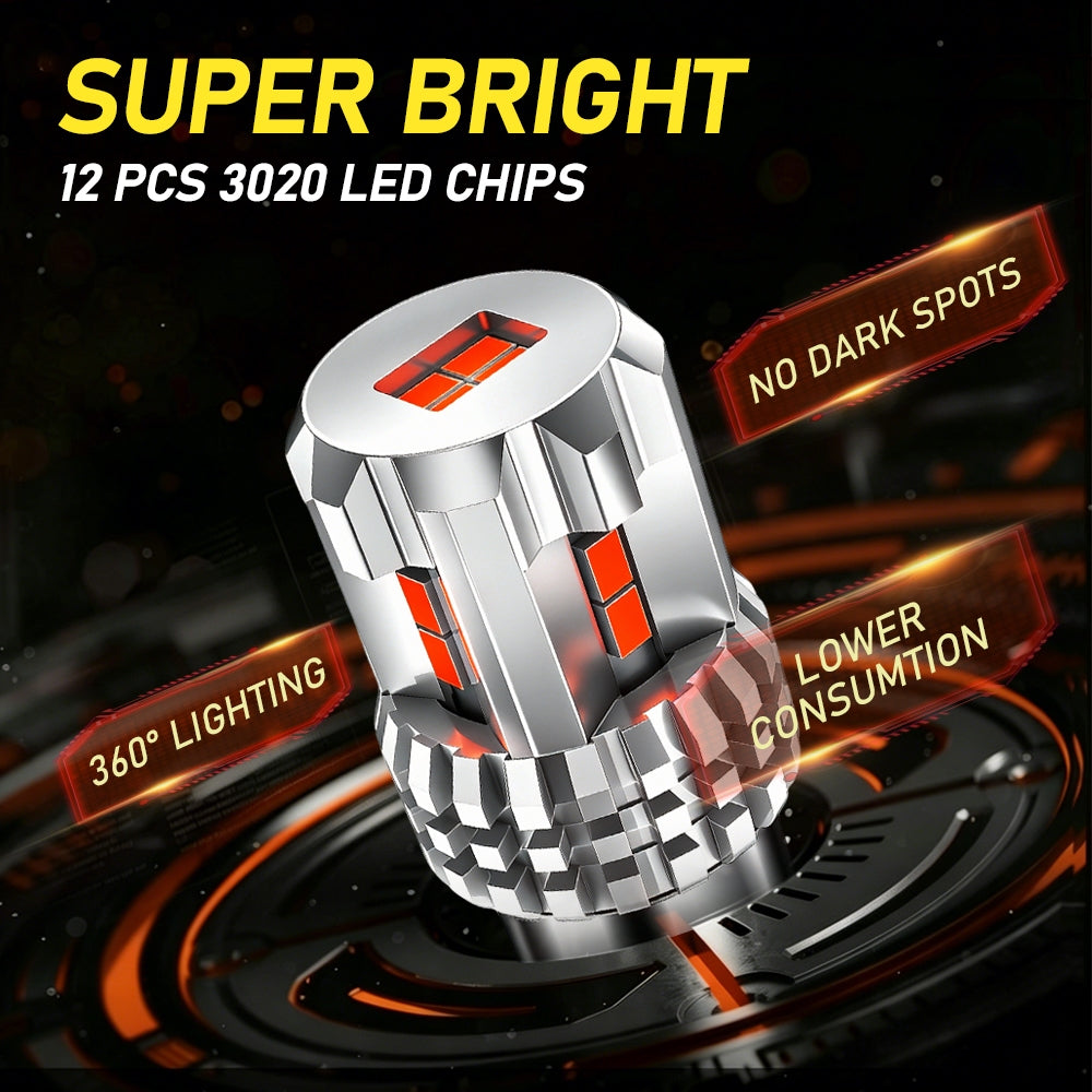 TUFFOO 1Pair 1157 Car LED Tail Light Brake Light P21/5W BAY15D Stop Light Red DC 12V