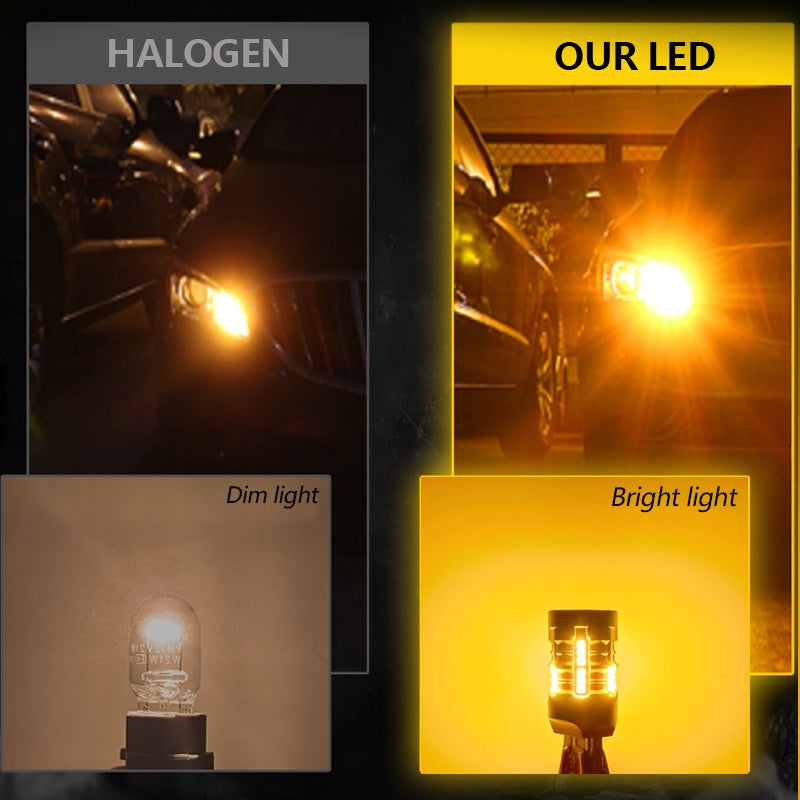 TUFFOO No HyperFlash LED Turn Signal Bulb T20 1156 BAU15S PY21W 7440 WY21W P21W BA15S Canbus Error Free Amber Yellow 2Pcs