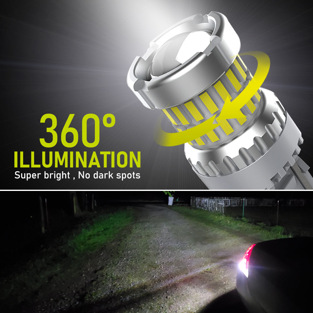 TUFFOO 2PCS 7443 7440 T20 W21W LED Bulb For Car Reverse Light Backup Signal Light - 6000K White DC12V