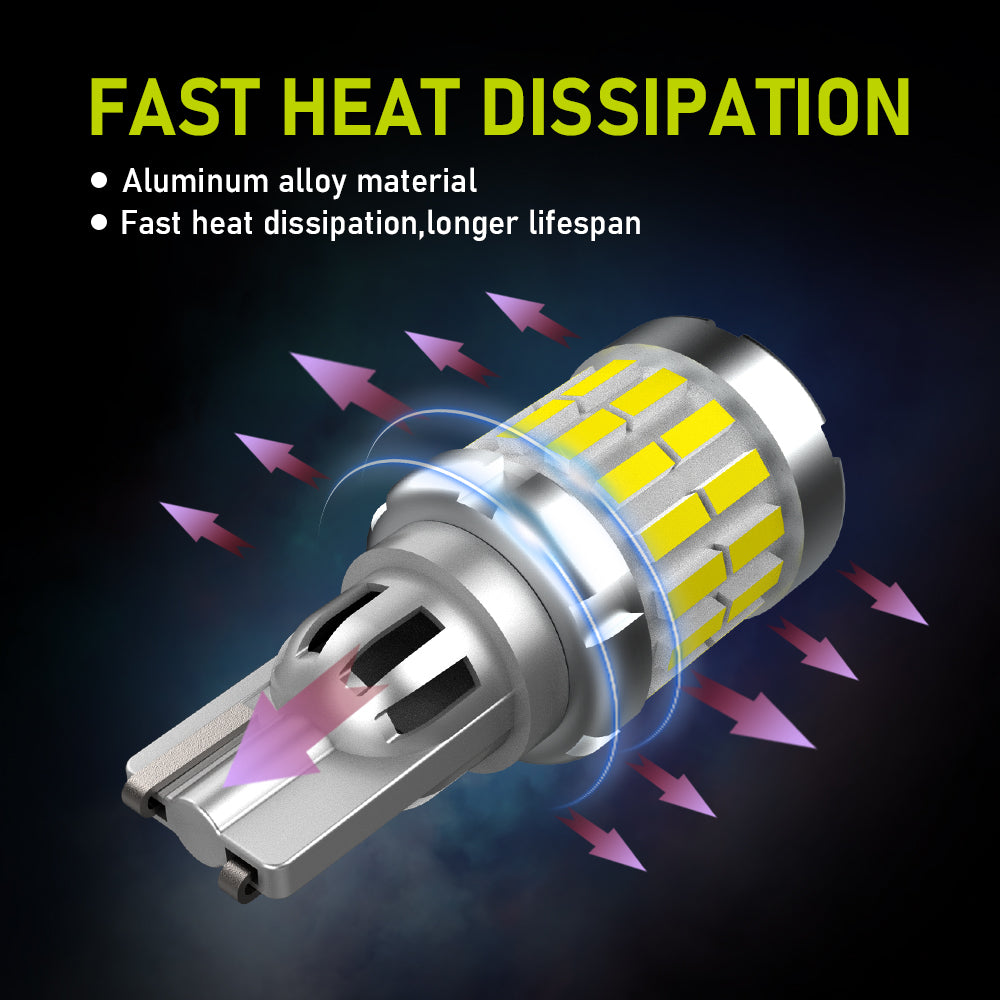 TUFFOO 2PCS T15 W16W T16 LED Bulb For Car Reverse Light/Backup Light 6000K White