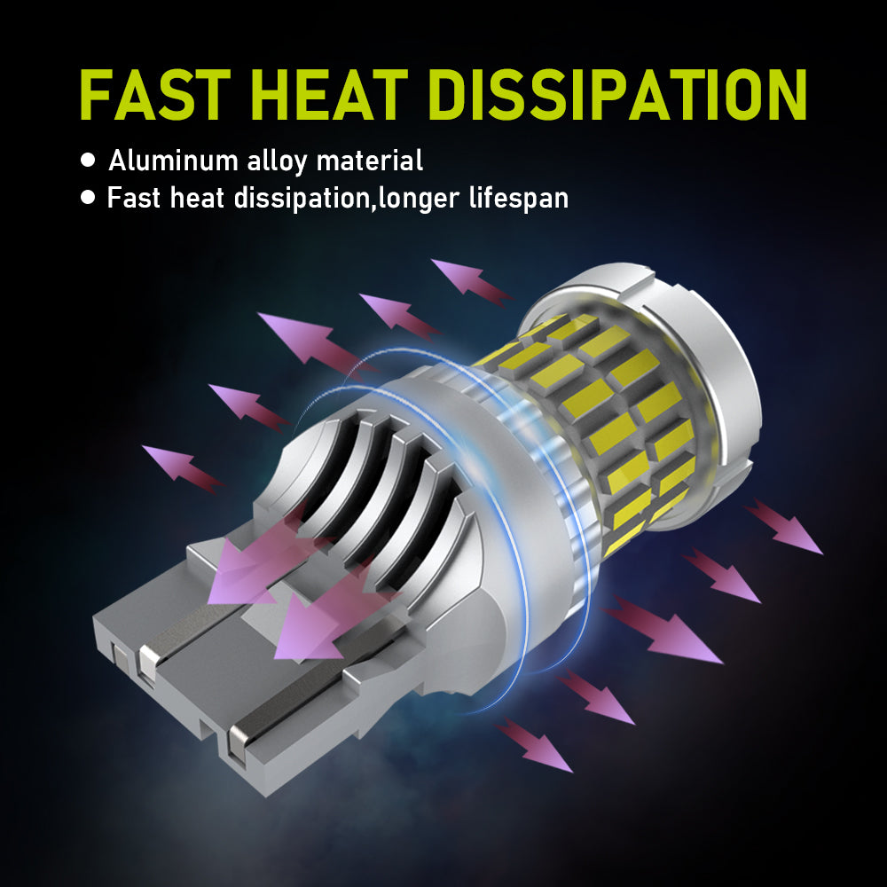 TUFFOO 2PCS 7443 7440 T20 W21W LED Bulb For Car Reverse Light Backup Signal Light - 6000K White DC12V
