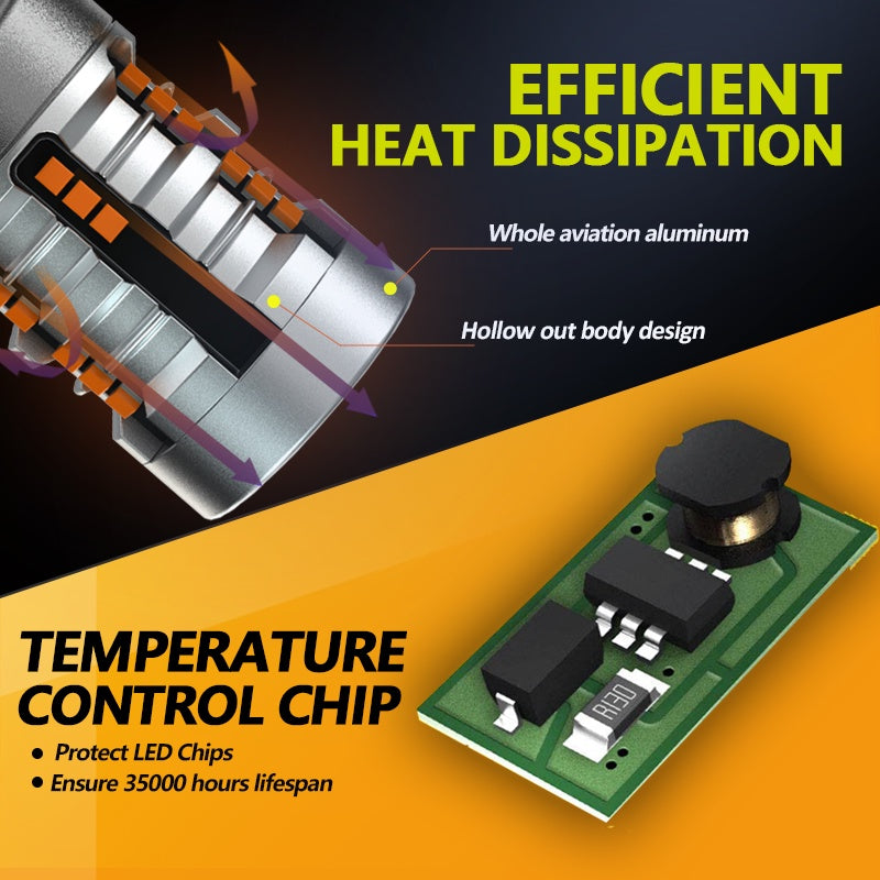 TUFFOO No HyperFlash LED Turn Signal Bulb T20 1156 BAU15S PY21W 7440 WY21W P21W BA15S Canbus Error Free Amber Yellow 2Pcs