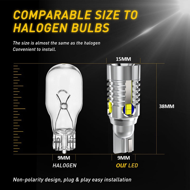 TUFFOO Super Bright T15 T16 W16W LED Bulb For Car Backup Light/Reverse Light Canbus Error Free 6000K - White (12V/2 Pcs)