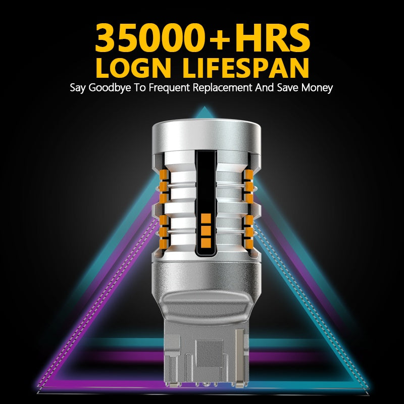TUFFOO No HyperFlash LED Turn Signal Bulb T20 1156 BAU15S PY21W 7440 WY21W P21W BA15S Canbus Error Free Amber Yellow 2Pcs