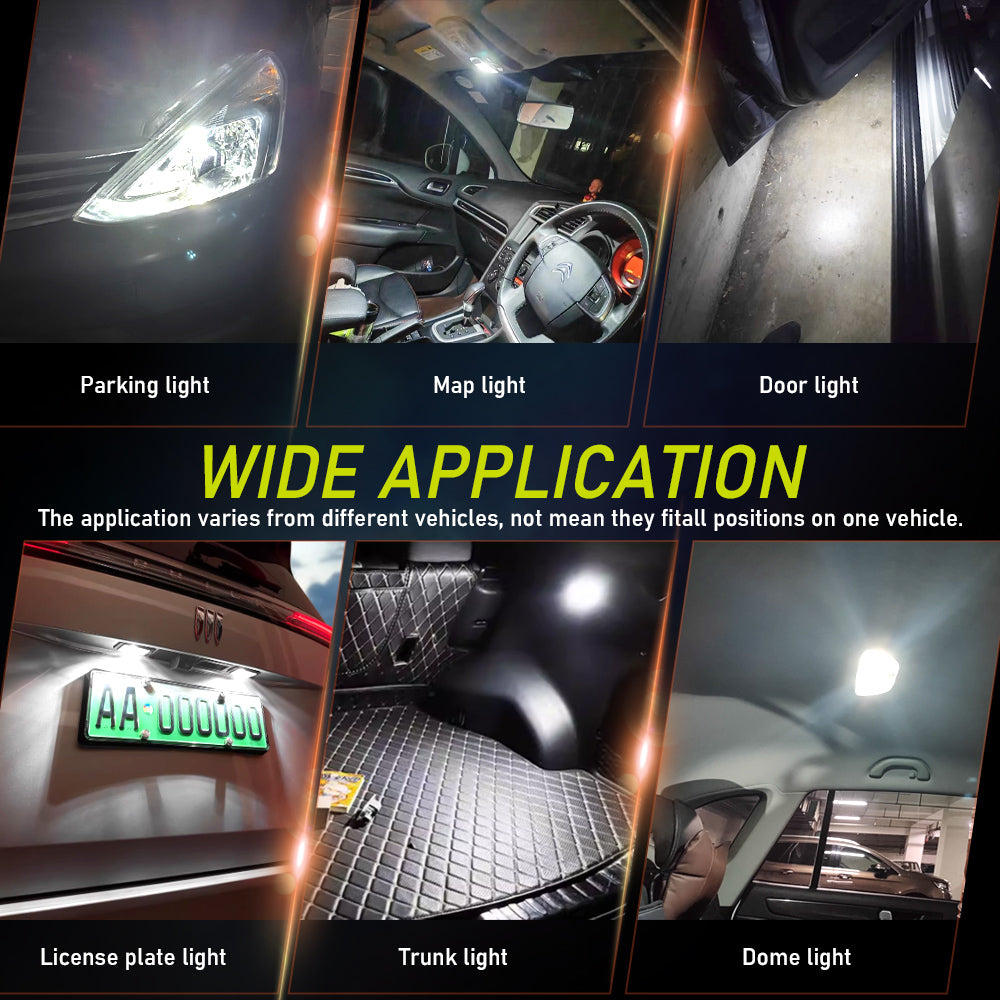 TUFFOO LED Car Bulbs W5W T10 12V Lemon Yellow Light