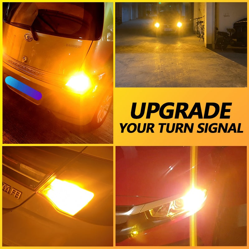TUFFOO No HyperFlash LED Turn Signal Bulb T20 1156 BAU15S PY21W 7440 WY21W P21W BA15S Canbus Error Free Amber Yellow 2Pcs