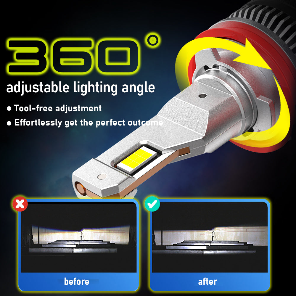 TUFFOO LED Fog Light Bulb H11/9006/HB4/H8/H16/9005/H10 Canbus White/Golden Yellow/Lime Green/Warm White 12V